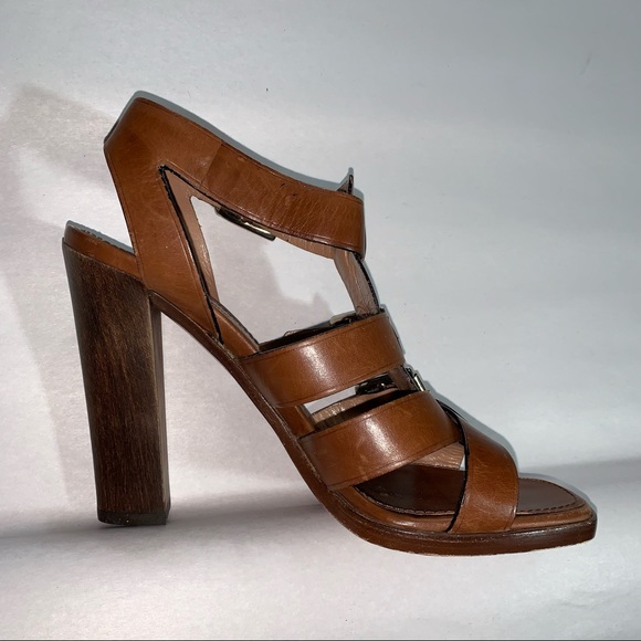 ALAÏA size 35 strappy block heel high heel buckle sandals - Picture 8 of 10